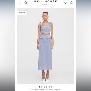 Hill House Navy Gingham XS Delphine Nap Skirt